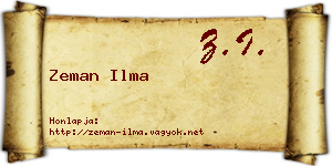 Zeman Ilma névjegykártya
